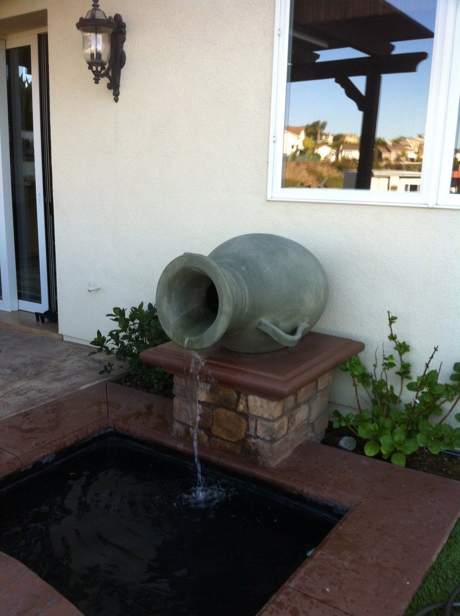 Acropolis Fountain Jars -Sage Green Water Features Concrete Creations 