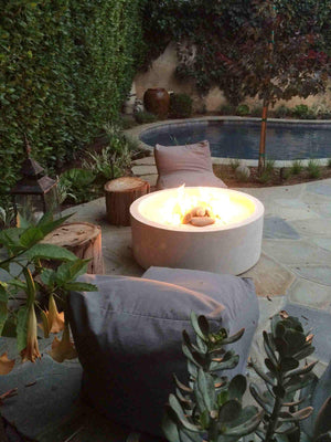 Cilindro Fire Bowl 40" x15" in Dove Gray Fire Bowls / fire Pits Concrete Creations 