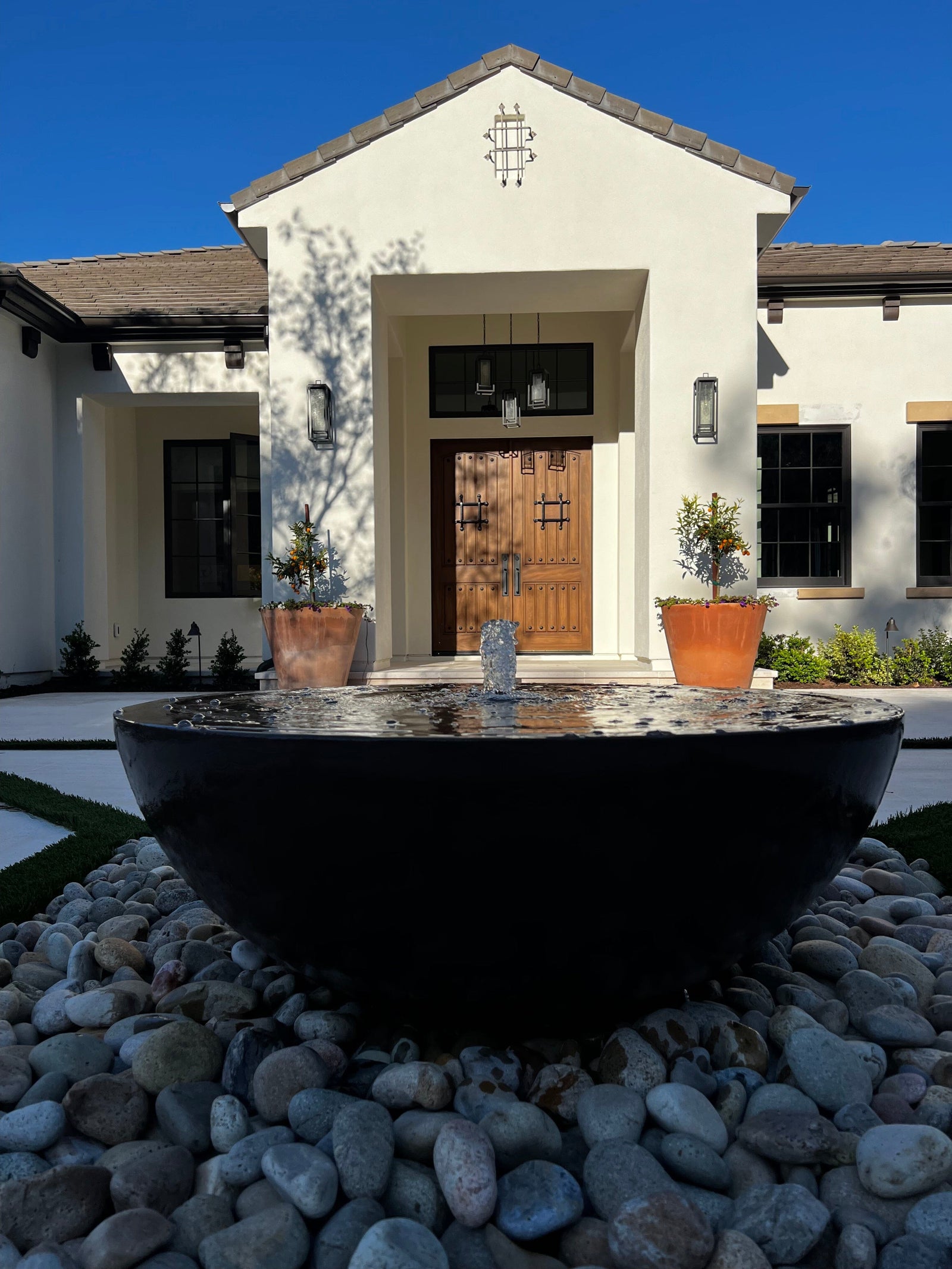 Simplicity Water Bowl 44" x17" in coffee water bowl ConcreteCreationsLA 