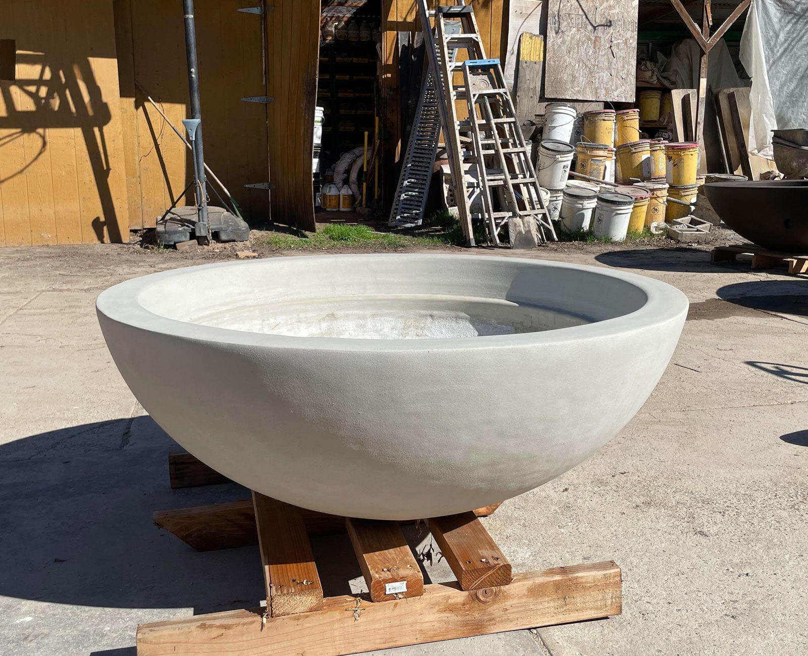 Simplicity Fire Bowl 44" x 17" Dove Gray color smooth #90 finish ConcreteCreationsLA 
