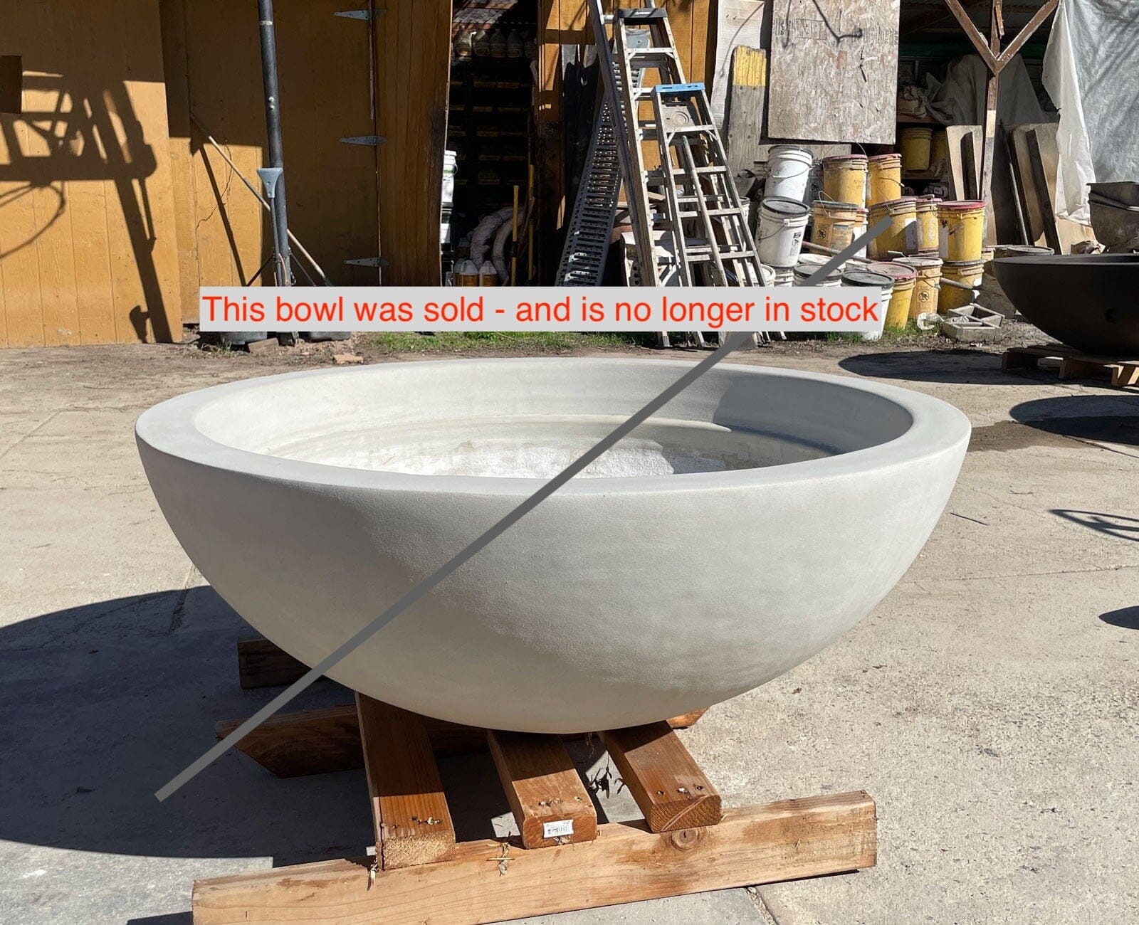 Simplicity Fire Bowl 44" x 17" Dove Gray color smooth #90 finish ConcreteCreationsLA 