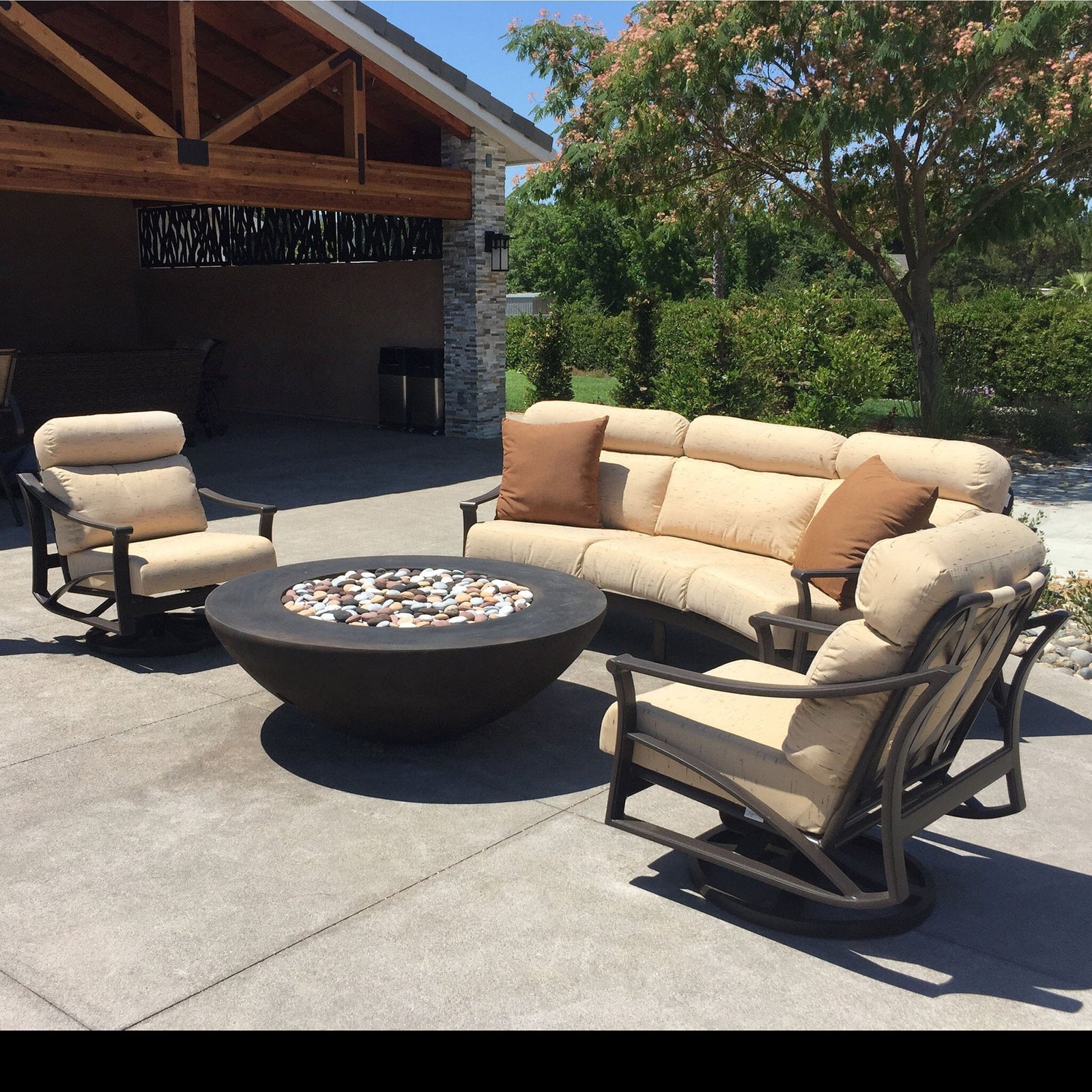 Simplicity Edge 54" x 18" 10" lip Walnut Acid Fire Bowls / fire Pits ConcreteCreationsLA 