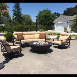 Simplicity Edge 54" x 18" 10" lip Walnut Acid Fire Bowls / fire Pits ConcreteCreationsLA 