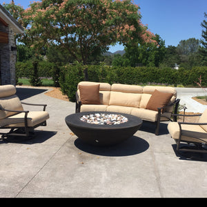 Simplicity Edge 54" x 18" 10" lip Walnut Acid Fire Bowls / fire Pits ConcreteCreationsLA 