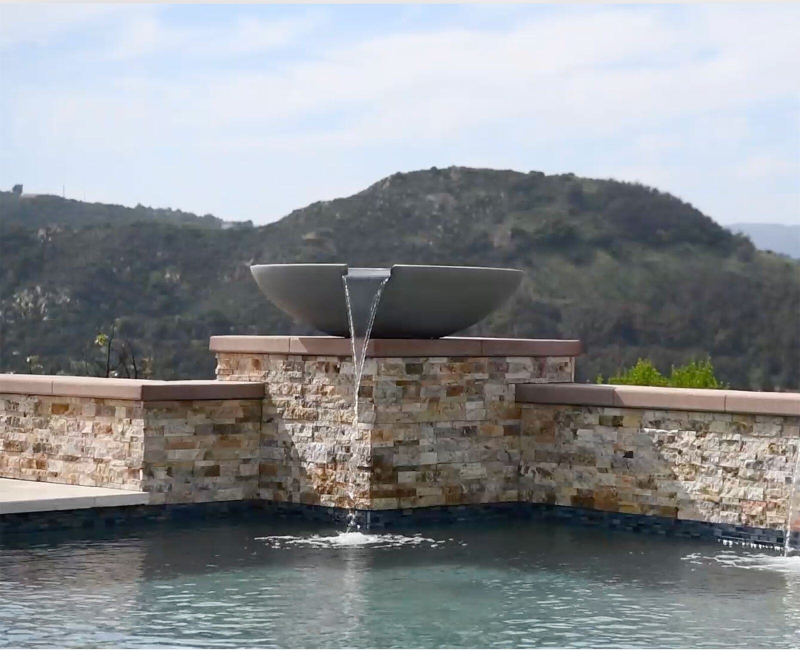 Simplicity 48" x 12" Water bowl with a spout water bowl ConcreteCreationsLA 