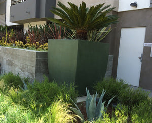 kasamodern modern concrete square pot planter Symphony Square planter 42" x42" x50" Forrest Green