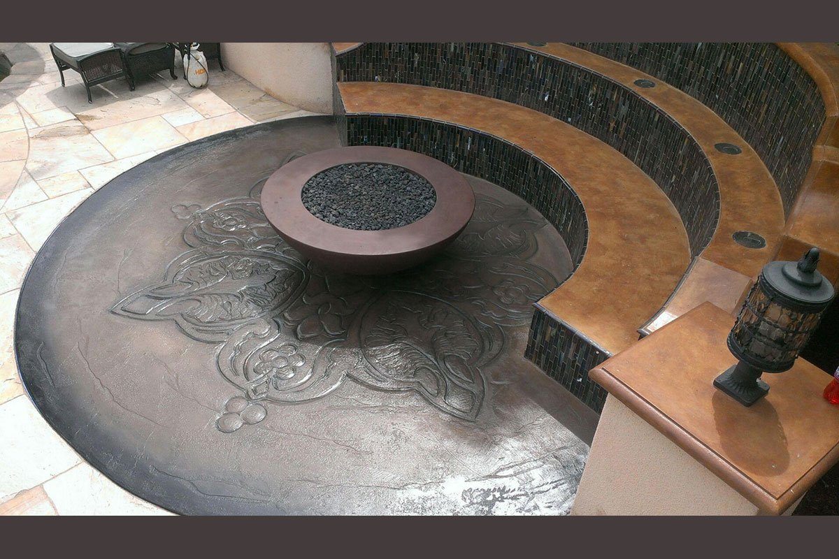 Simplicity Edge Fire bowl 54" x18" -10" lip Raisin Color Fire Bowls / fire Pits Concrete Creations 