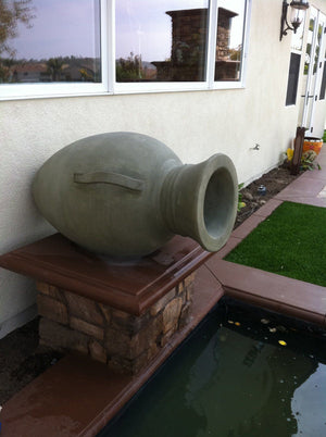 Acropolis Fountain Jars -Sage Green Water Features Concrete Creations 