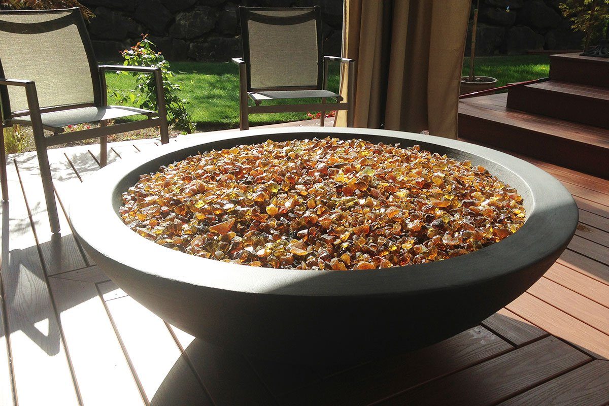 Simplicity Fire Bowl 54" x18" Slate Color Fire Bowls / fire Pits Concrete Creations 