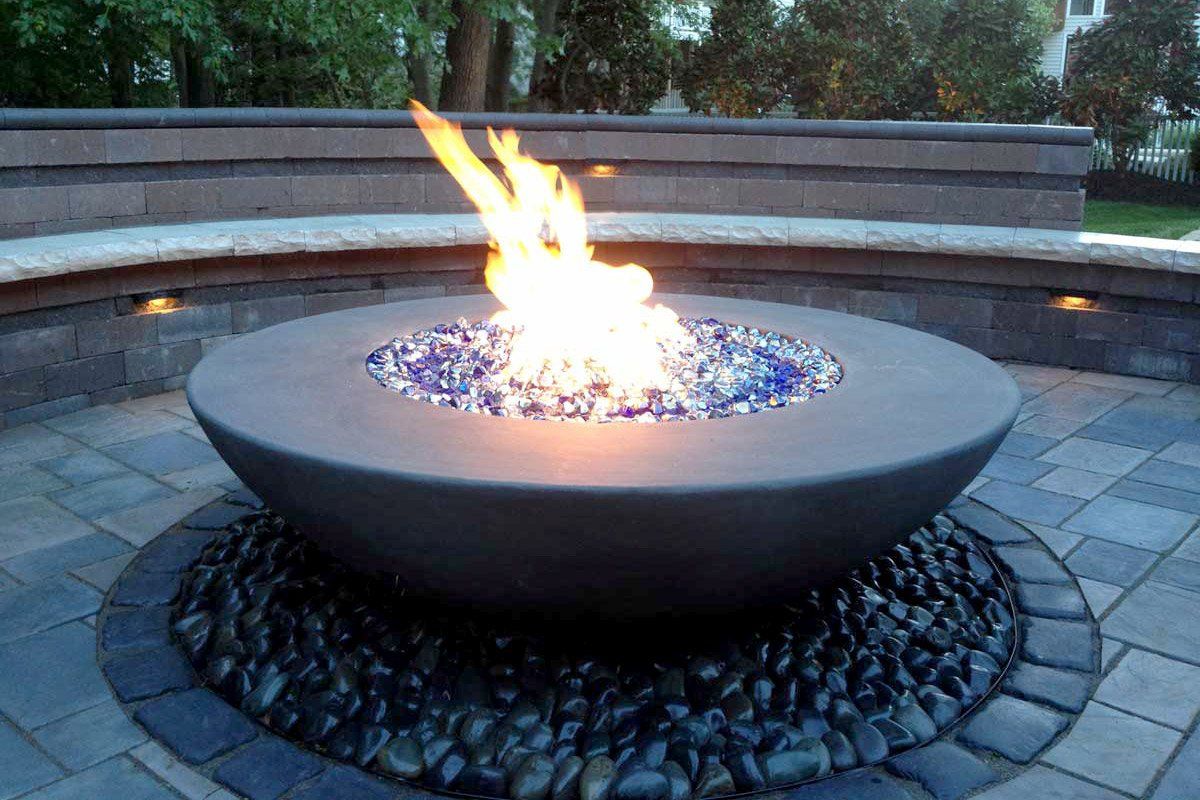 Simplicity Edge Fire Bowl 60" x18" 12" lip, Slate Color Fire Bowls / fire Pits Concrete Creations 