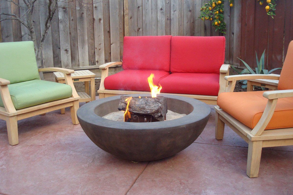 Simplicity Edge Fire Bowl 40" x15" 6" lip Walnut Acid, fire wood Fire Bowls / fire Pits Concrete Creations 