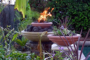Water and Fire- Meron Flat Ribbed Fire Bowls / fire Pits Concrete Creations 