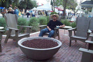 Simplicity Fire Bowl 48" x18" Coffee Color Fire Bowls / fire Pits Concrete Creations 
