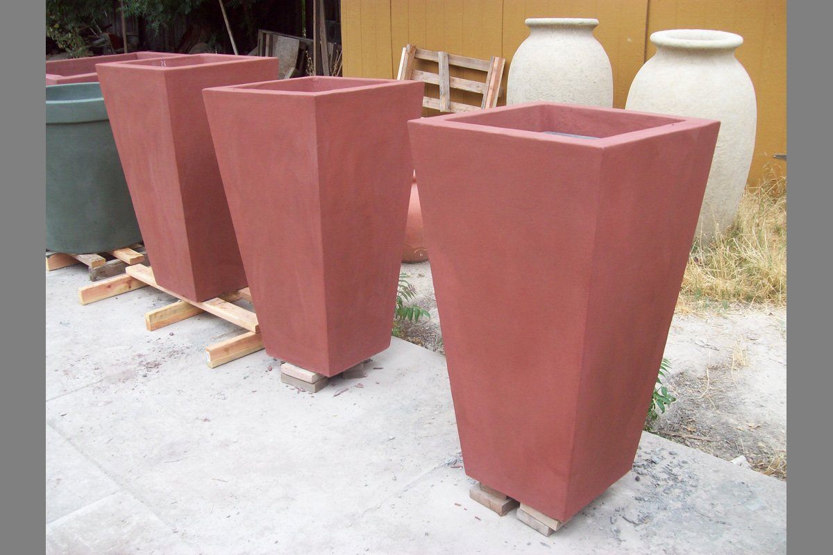 Large Terracotta Red Concrete Planter Pot