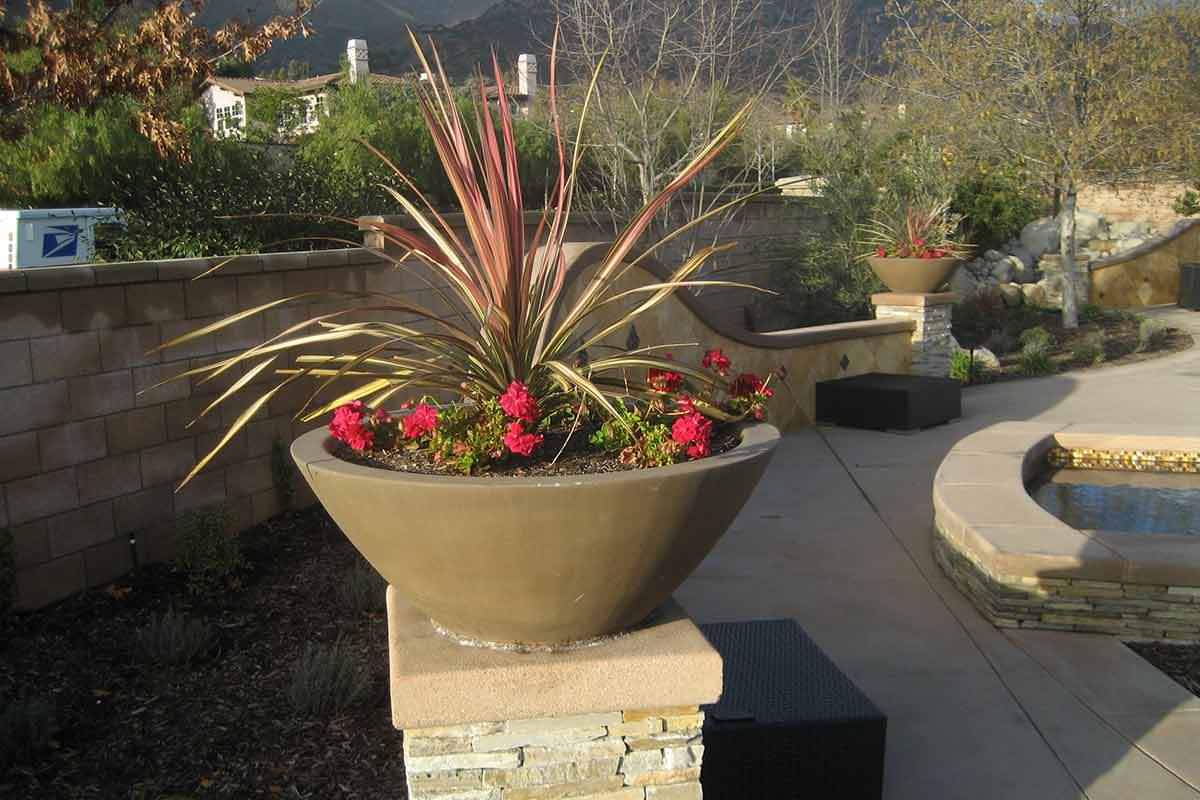 Wok Bowl 32" x 12" Rattan Color Bowls Concrete Creations 