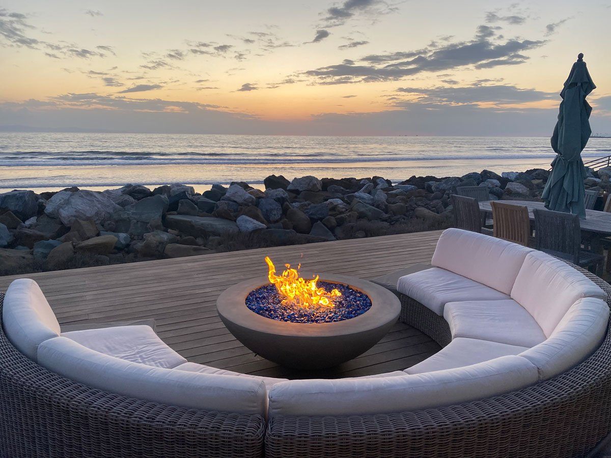 Simplicity Edge 54" x18" with 8" lip in Natural Concrete Color Fire Bowls / fire Pits ConcreteCreationsLA 