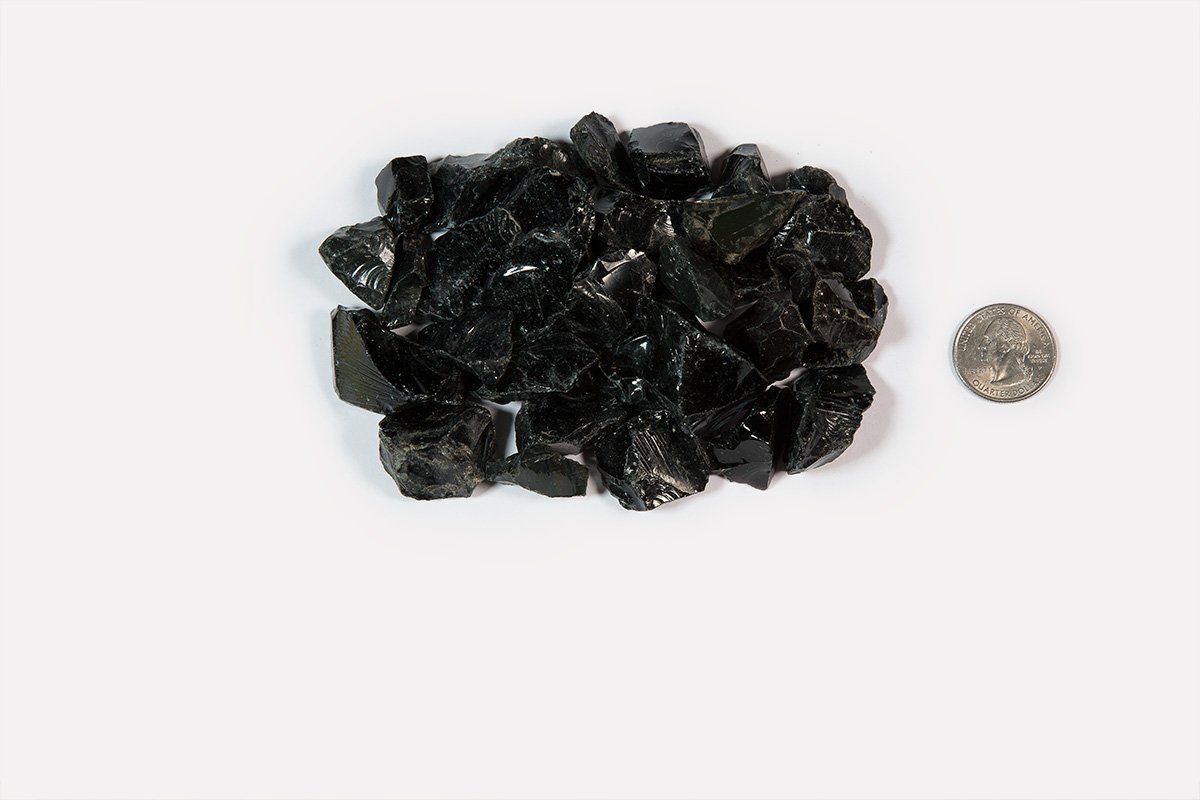 American Made Fire glass 1/2"-1" - Black Fire glass ConcreteCreationsLA 