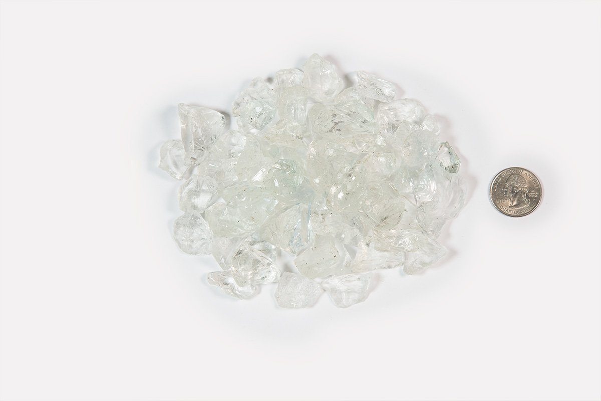 American Made Fire glass 1/2"-1" - Clear Fire glass ConcreteCreationsLA 