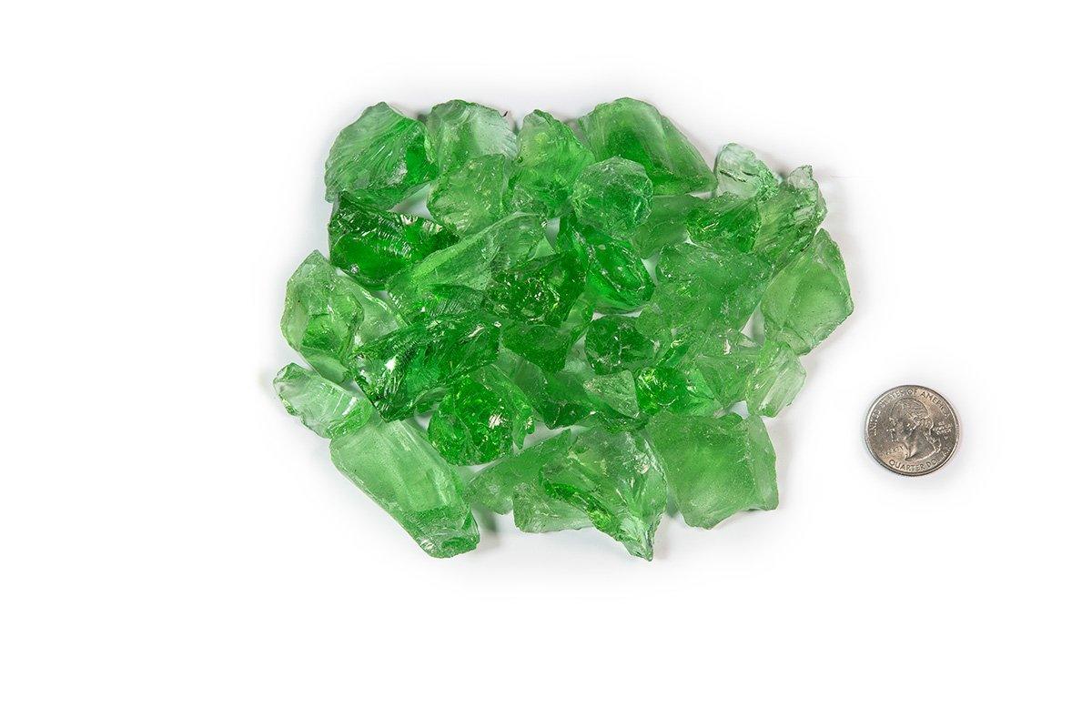 American Made Fire glass 1/2"-1" - Crystal Green Fire glass ConcreteCreationsLA 