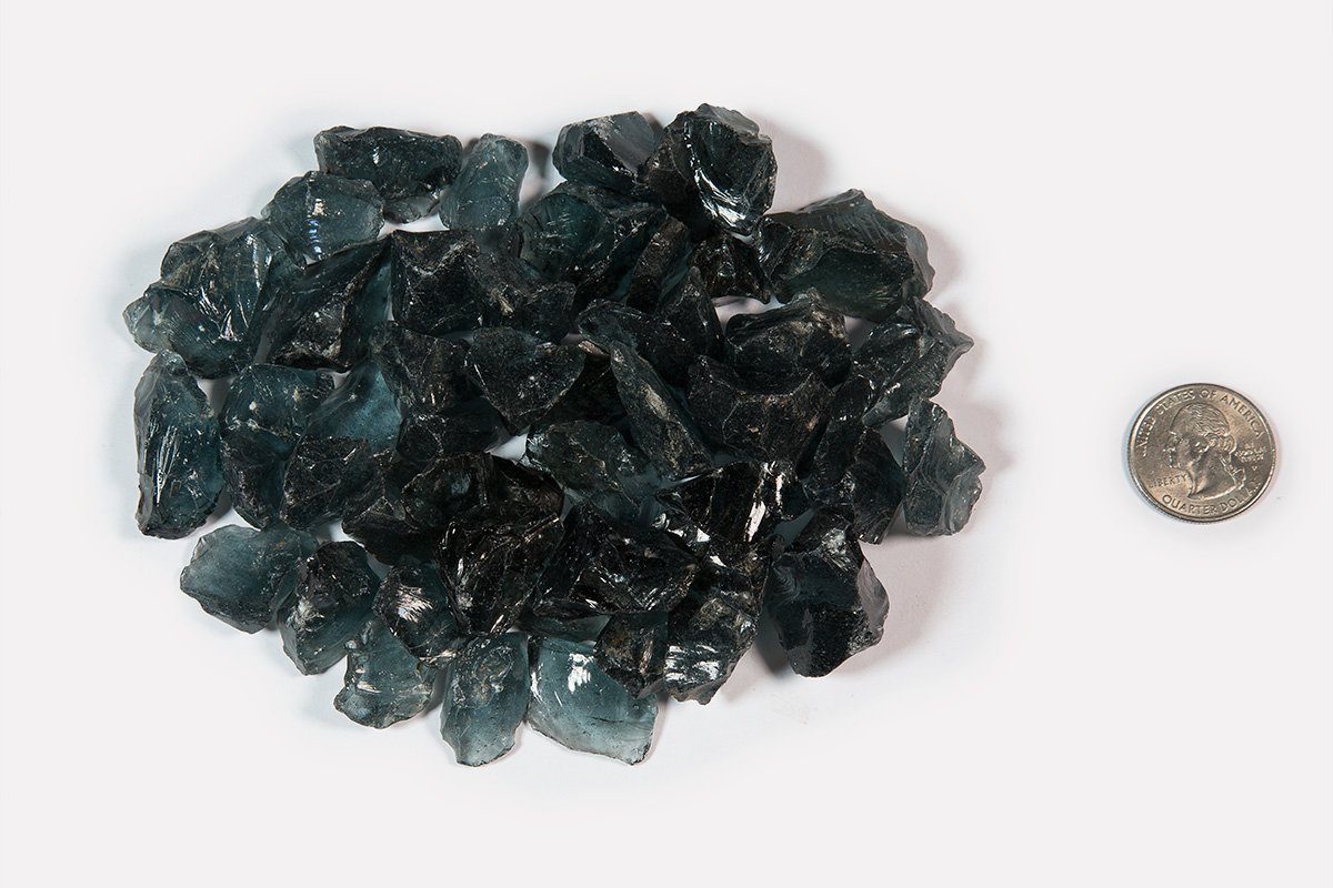 American Made Fire glass 1/2"-1" - Gray Fire glass ConcreteCreationsLA 