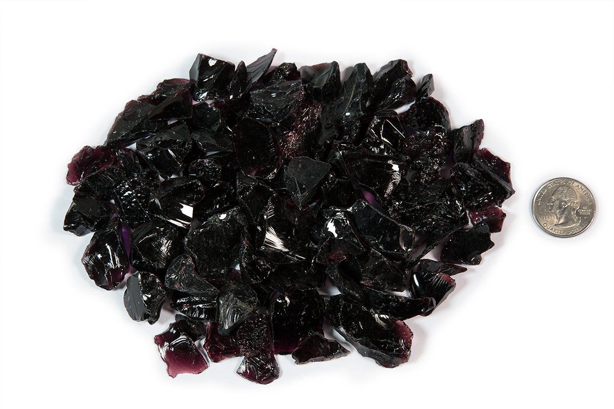 American Made Fire glass 1/2"-1" - Purple Fire glass ConcreteCreationsLA 
