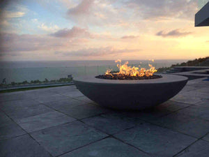 Simplicity Edge Fire Bowl 72" x18" - 14" Lip Silver Gray Concrete Creations 
