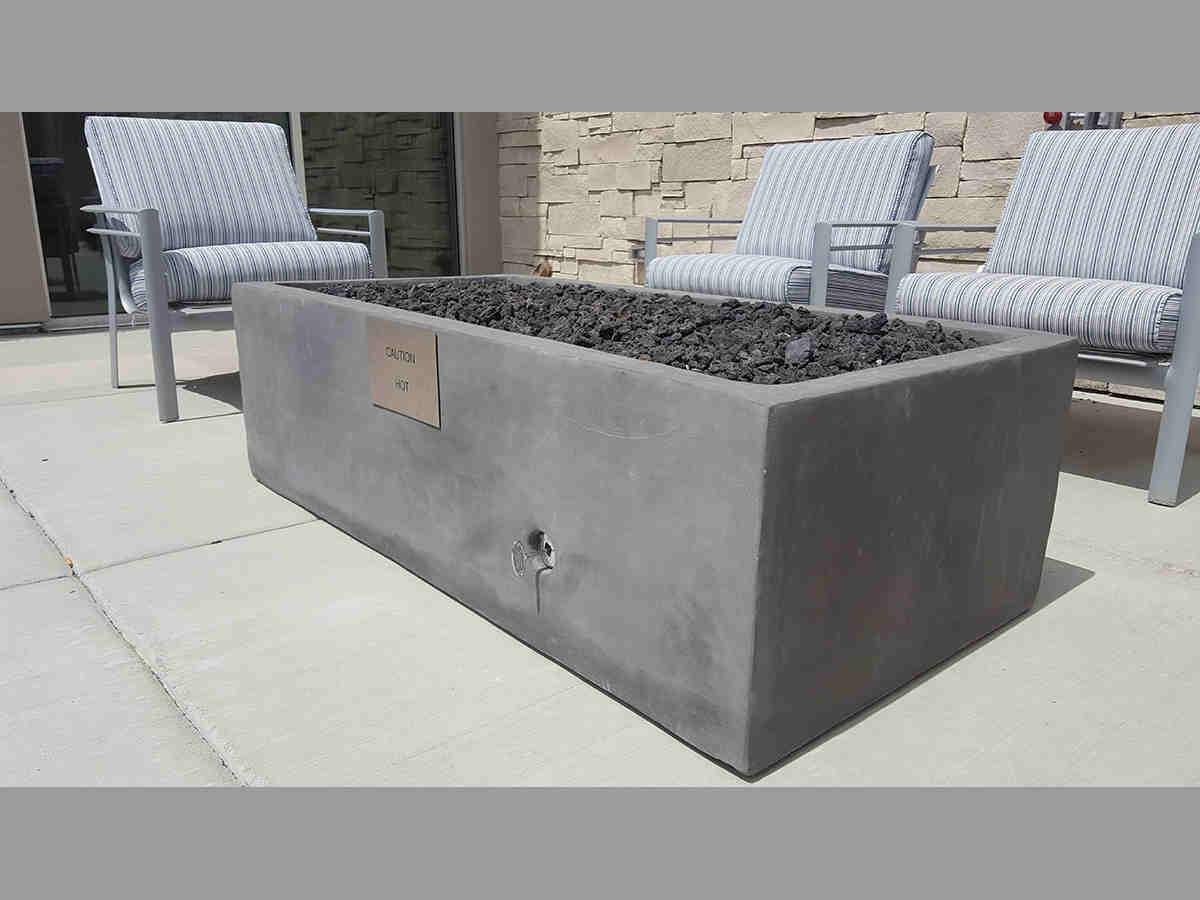 Geo Box Rectangular Fire Pit Fire Bowls / fire Pits Concrete Creations 