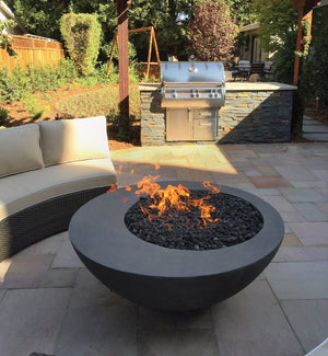 Odyssey Fire Bowl 48" x18" Slate Color Fire Bowls / fire Pits Concrete Creations 