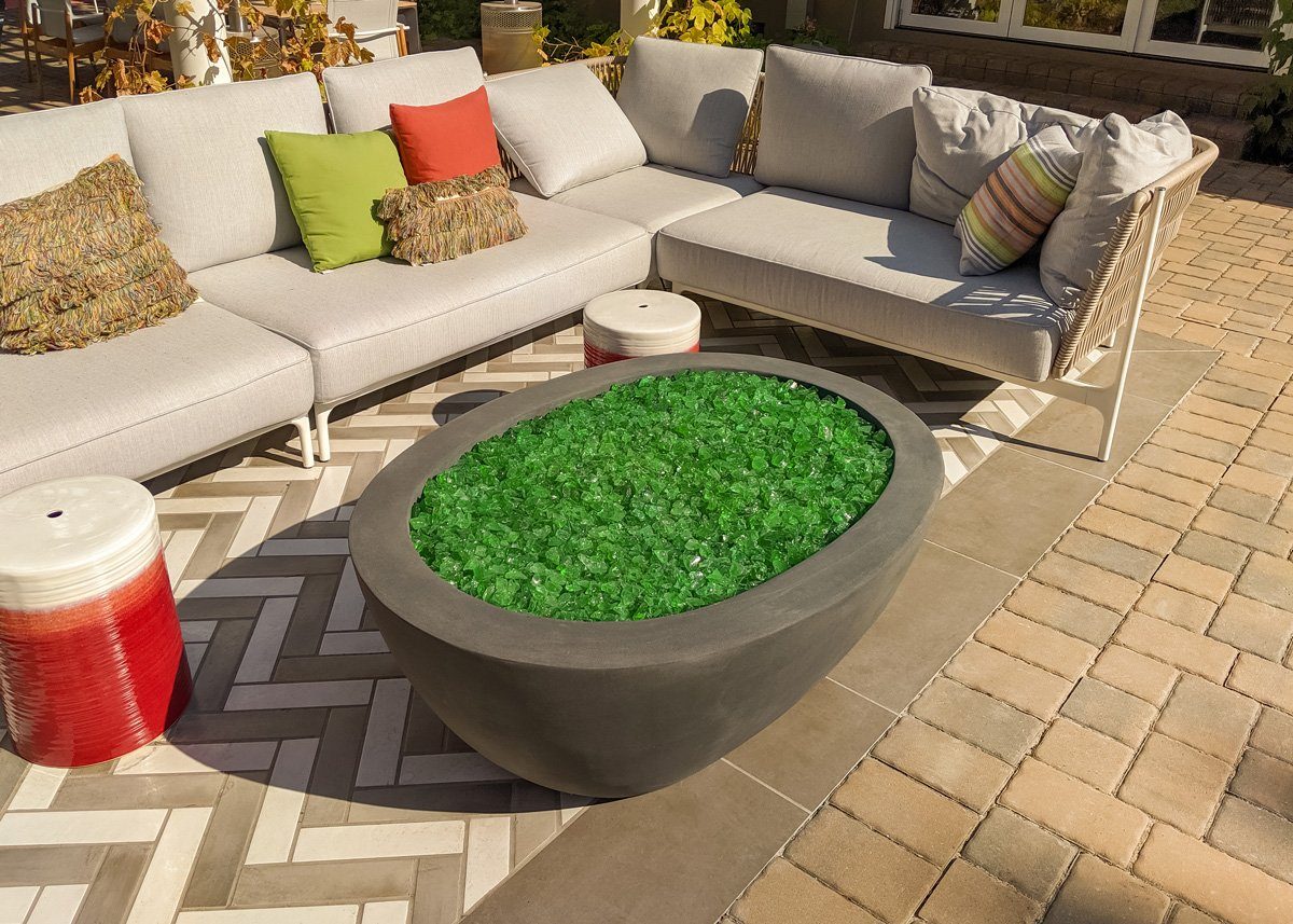 Ovale fire bowl 36" x48" x 18" h Slate color Standard Lip Fire Bowls / fire Pits Concrete Creations 