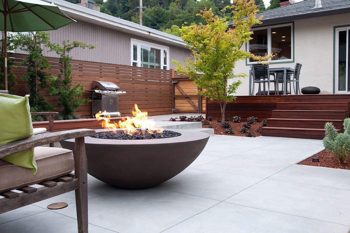 Simplicity Edge 54" x 18" 10" lip in Java color Fire Bowls / fire Pits Concrete Creations 