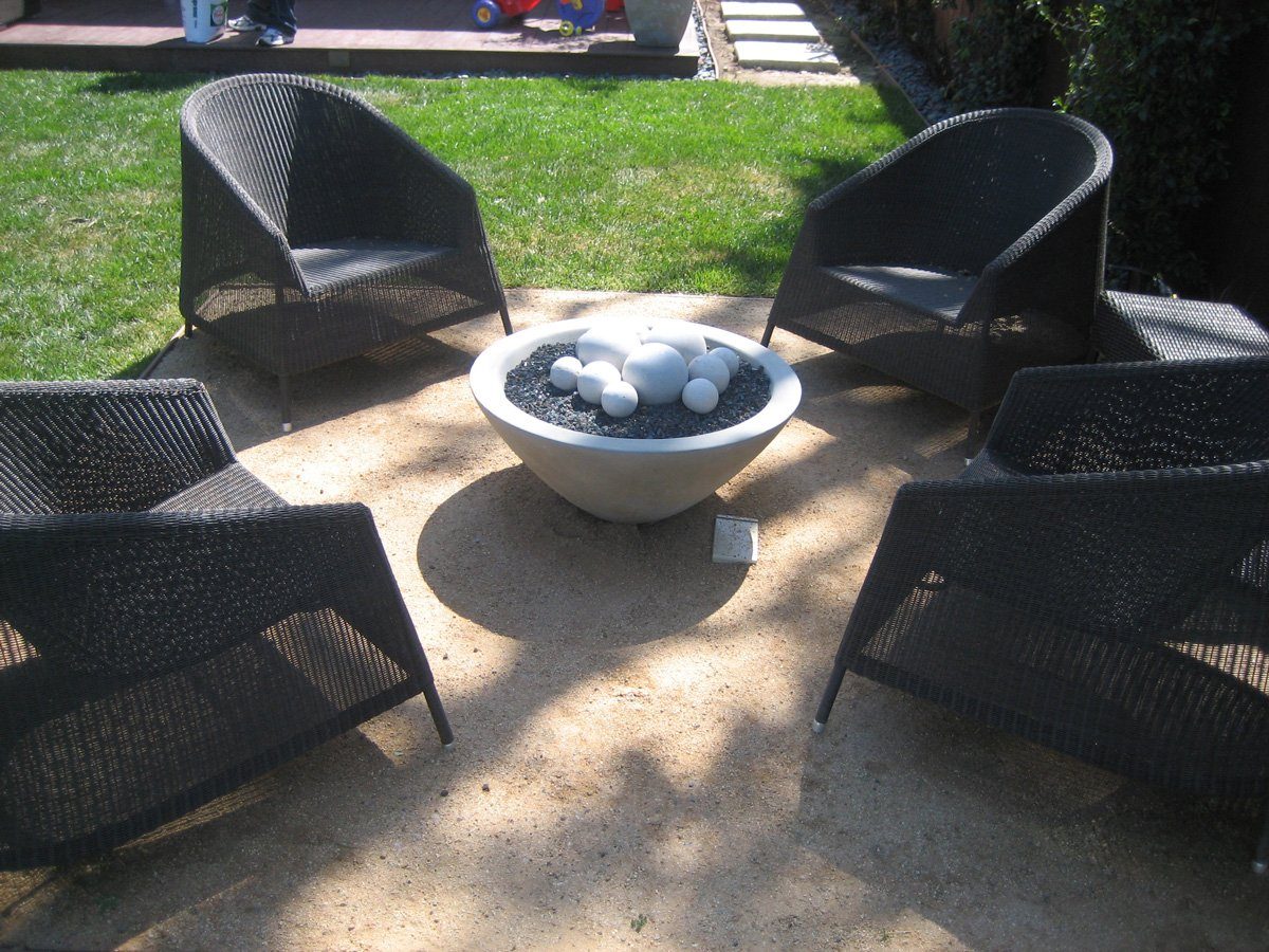 Wok Fire Bowl 30" x12" Natural Concrete Fire Bowls / fire Pits Concrete Creations 