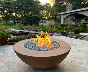 Simplicity Edge Fire bowl 48" x18" -8" lip Adobe Fire Bowls / fire Pits ConcreteCreationsLA 