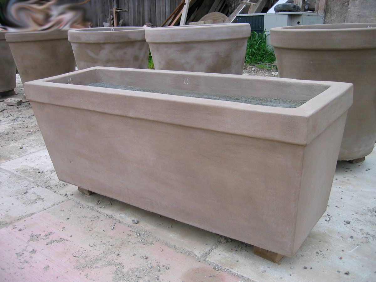 rectangular clay planter pots Wilton Rectangular 16" w x 48" l x 18" h