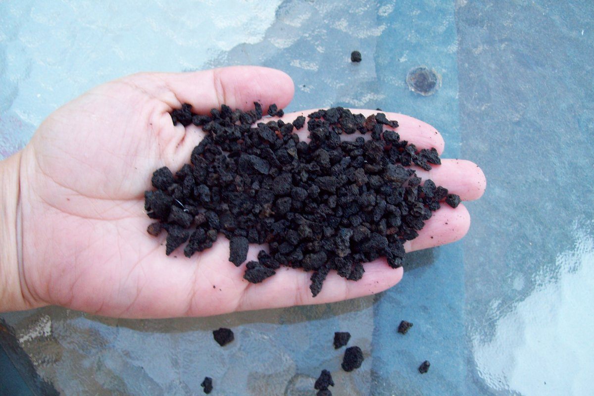 Lava - black crashed fire bowl media Concrete Creations 